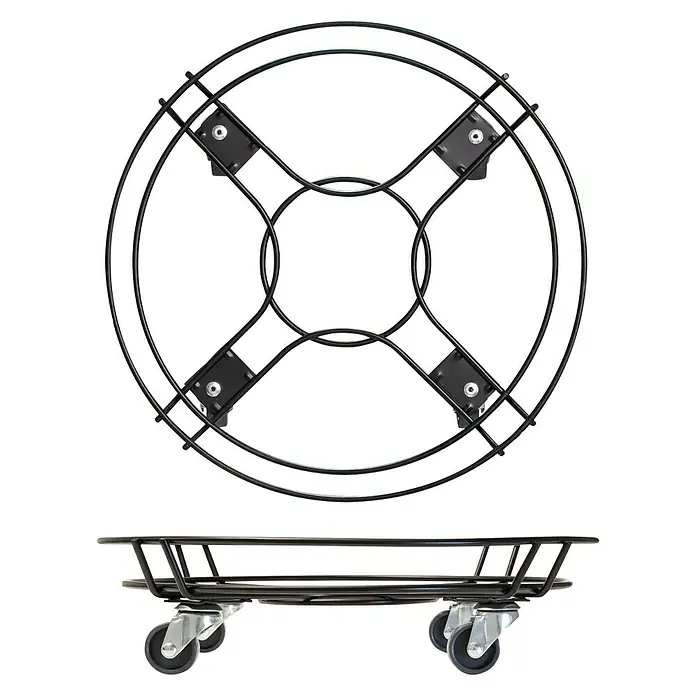 Gardol Pflanzenroller - Stahl, Schwarz, Max. Belastung: 100 kg - Vorderansicht