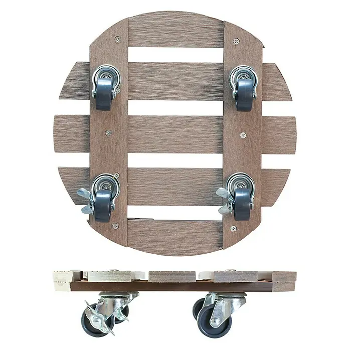 Gardol Pflanzenroller - WPC, Taupe, Max. Belastung: 100 kg - Vorderansicht