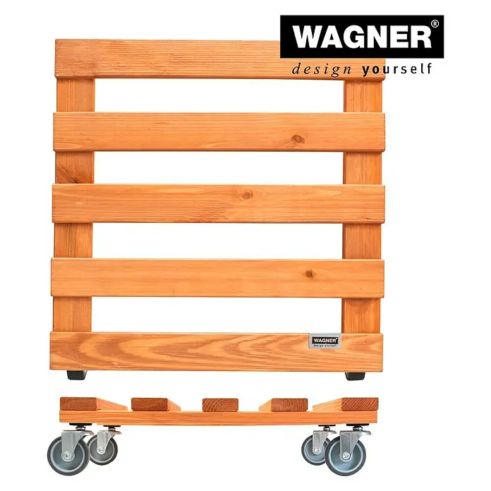 Wagner System Pflanzenroller - 9,5 x 38 cm, Hellbraun, Max. Belastung: 120 kg, Durchmesser Rolle: 50 mm - Vorderansicht