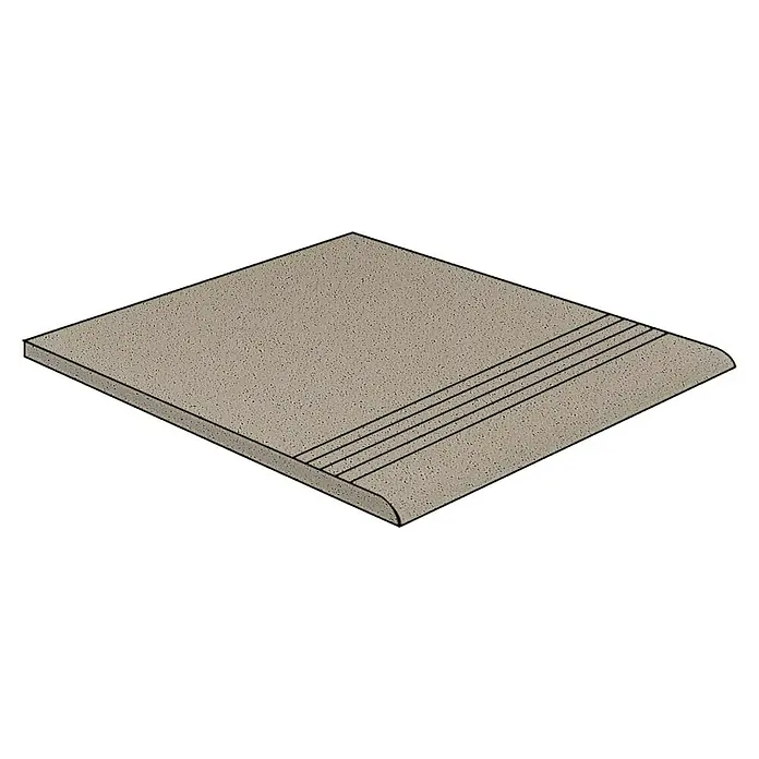 Stufen- & Abdeckplatte Acapulco - 30 x 30 cm, Grau, Matt - Diagonale Ansicht