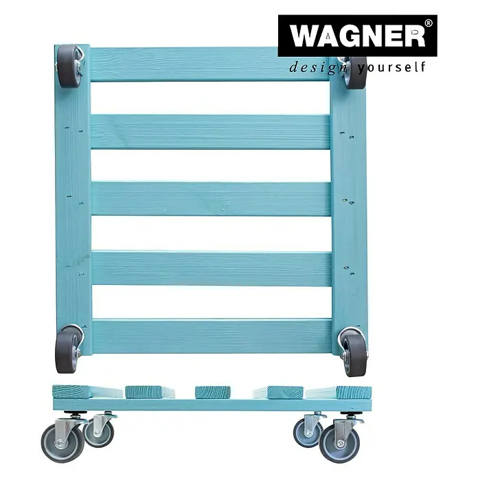 Wagner System Pflanzenroller - 9,5 x 38 cm, Blau, Max. Belastung: 120 kg, Durchmesser Rolle: 50 mm - Rückansicht