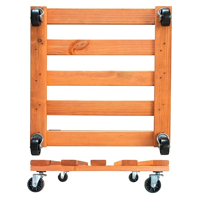 Wagner System Pflanzenroller - 9,5 x 38 cm, Hellbraun, Max. Belastung: 120 kg, Durchmesser Rolle: 47 mm - Vorderansicht