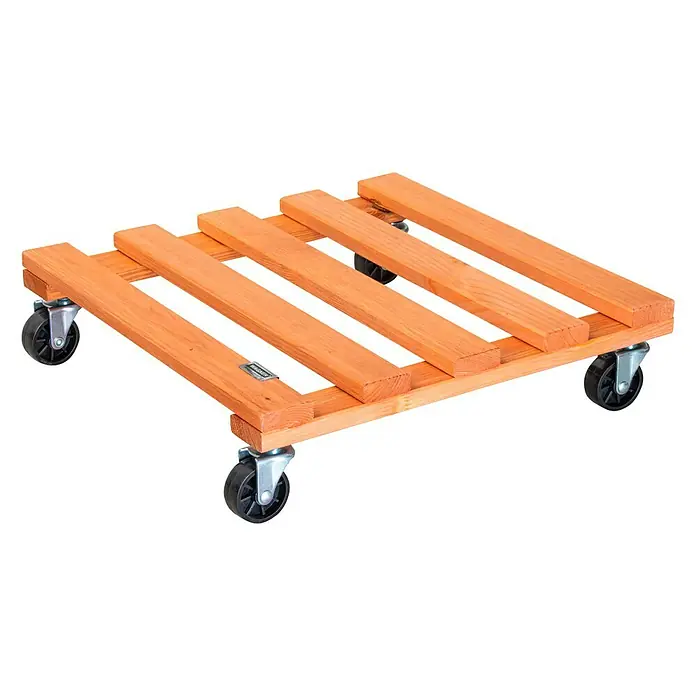 Wagner System Pflanzenroller - 9,5 x 38 cm, Hellbraun, Max. Belastung: 120 kg, Durchmesser Rolle: 47 mm - Diagonale Ansicht