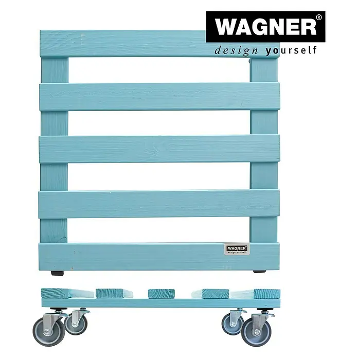 Wagner System Pflanzenroller - 9,5 x 38 cm, Blau, Max. Belastung: 120 kg, Durchmesser Rolle: 50 mm - Vorderansicht