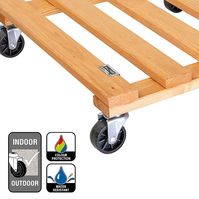 Wagner System Pflanzenroller - 9,5 x 38 cm, Hellbraun, Max. Belastung: 120 kg, Durchmesser Rolle: 47 mm - Skizze