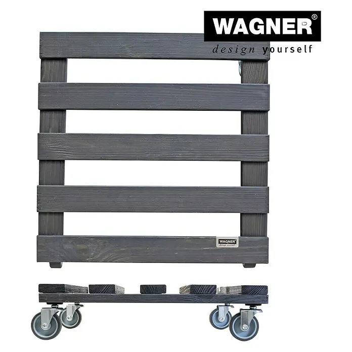 Wagner System Pflanzenroller - 9,5 x 38 cm, Anthrazit, Max. Belastung: 120 kg, Durchmesser Rolle: 50 mm - Vorderansicht