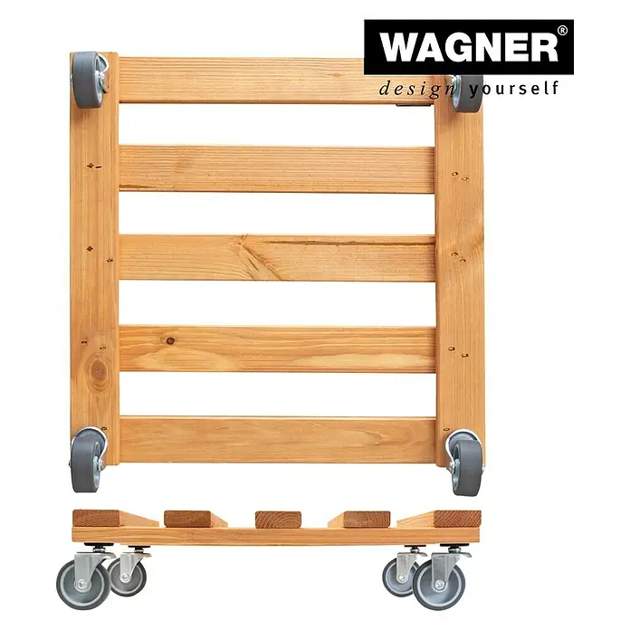Wagner System Pflanzenroller - 9,5 x 38 cm, Hellbraun, Max. Belastung: 120 kg, Durchmesser Rolle: 50 mm - Rückansicht