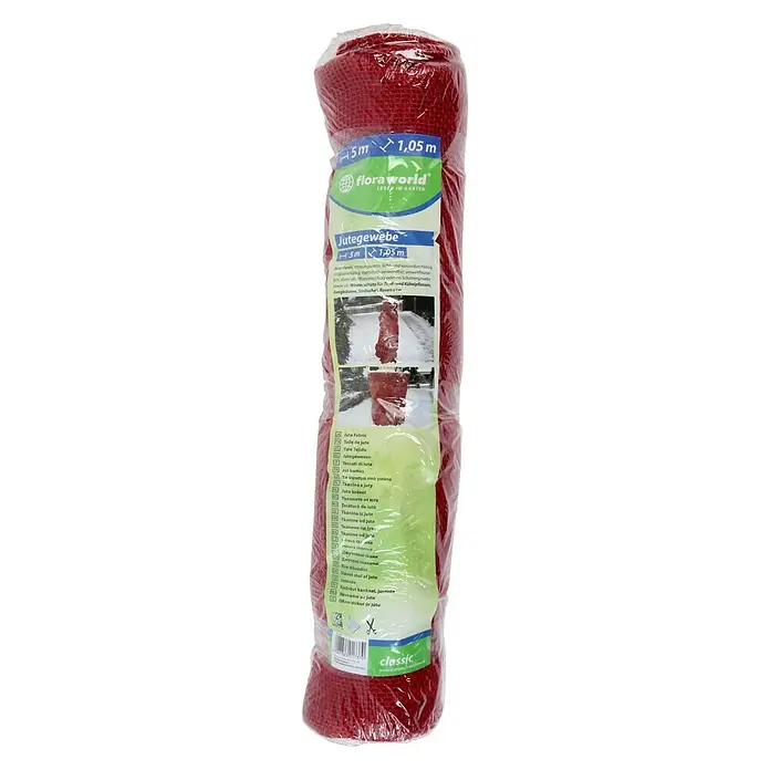 Floraworld Classic Jute-Gewebematte - Rot, 500 cm - Vorderansicht