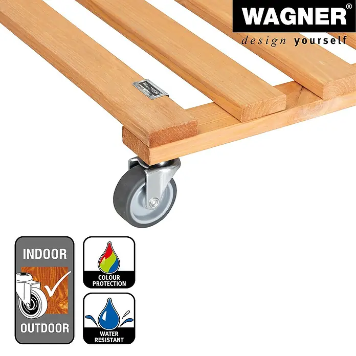 Wagner System Pflanzenroller - 9,5 x 38 cm, Hellbraun, Max. Belastung: 120 kg, Durchmesser Rolle: 50 mm - Detailaufnahme