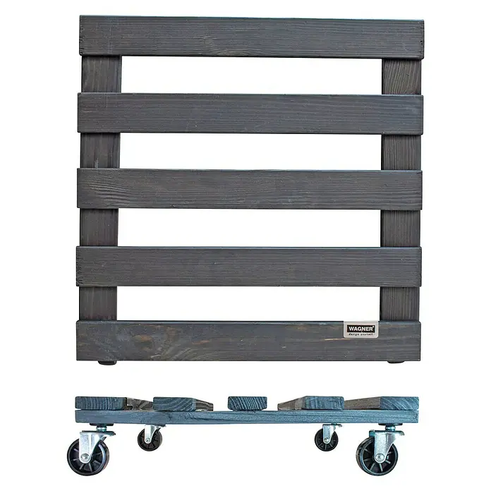Wagner System Pflanzenroller - 9,5 x 38 cm, Anthrazit, Max. Belastung: 120 kg, Durchmesser Rolle: 47 mm - Vorderansicht