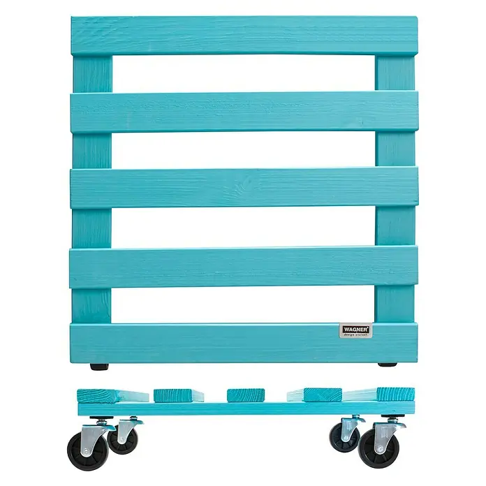 Wagner System Pflanzenroller - 9,5 x 38 cm, Blau, Max. Belastung: 120 kg, Durchmesser Rolle: 47 mm - Vorderansicht
