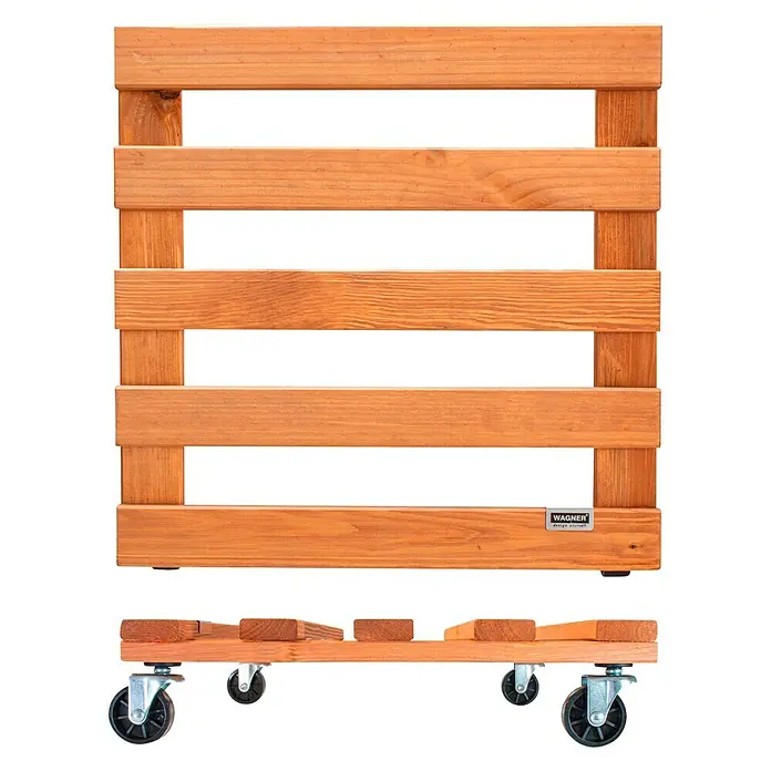 Wagner System Pflanzenroller - 9,5 x 38 cm, Hellbraun, Max. Belastung: 120 kg, Durchmesser Rolle: 47 mm - Vorderansicht