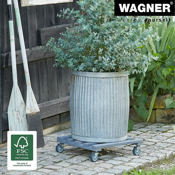Wagner System Pflanzenroller - 9,5 x 38 cm, Anthrazit, Max. Belastung: 120 kg, Durchmesser Rolle: 50 mm - Anwendungsbeispiel