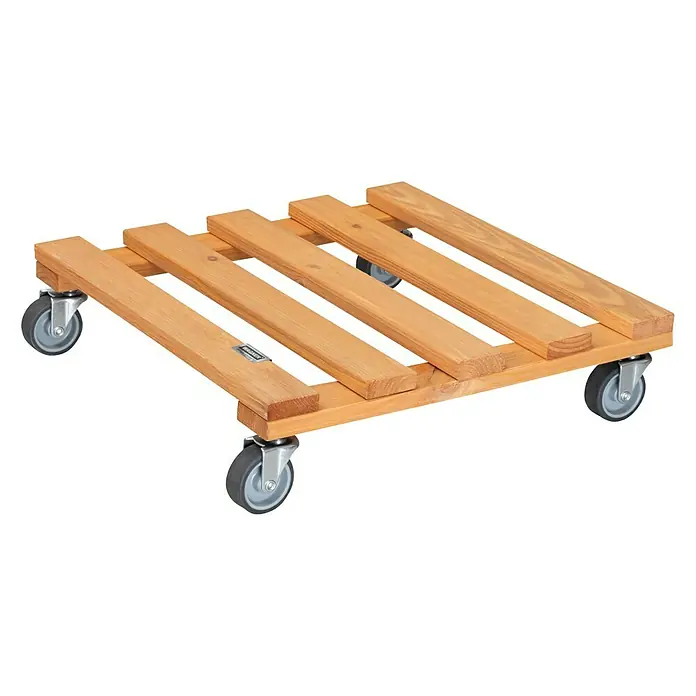 Wagner System Pflanzenroller - 9,5 x 38 cm, Hellbraun, Max. Belastung: 120 kg, Durchmesser Rolle: 50 mm - Diagonale Ansicht