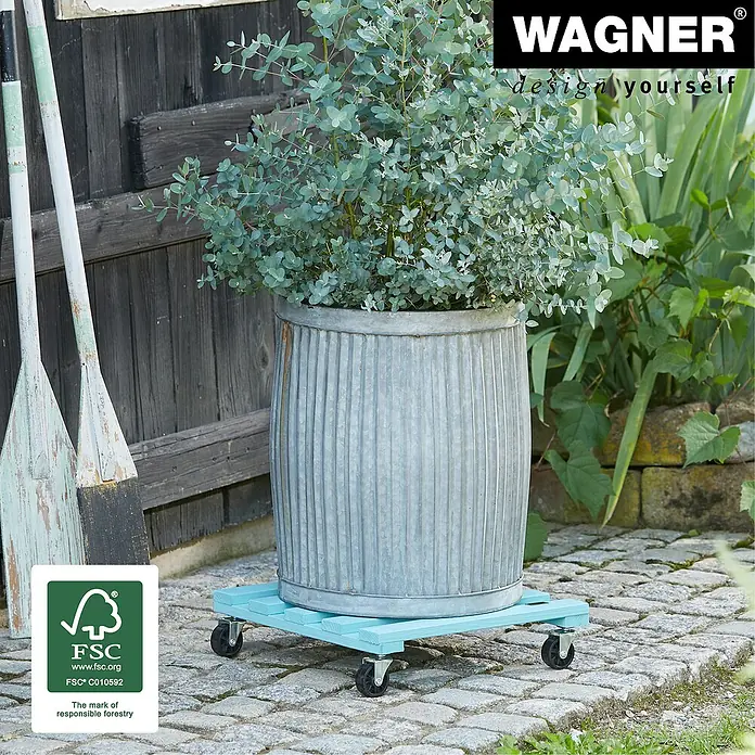 Wagner System Pflanzenroller - 9,5 x 38 cm, Blau, Max. Belastung: 120 kg, Durchmesser Rolle: 47 mm - Stimmungsaufnahme
