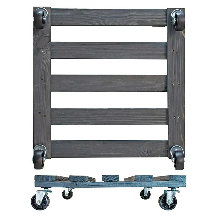 Wagner System Pflanzenroller - 9,5 x 38 cm, Anthrazit, Max. Belastung: 120 kg, Durchmesser Rolle: 47 mm - Vorderansicht