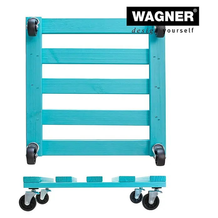 Wagner System Pflanzenroller - 9,5 x 38 cm, Blau, Max. Belastung: 120 kg, Durchmesser Rolle: 47 mm - Vorderansicht
