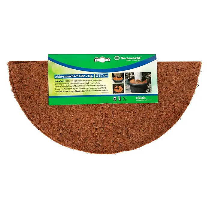Floraworld Kokosmulchscheibe - 37 cm - Ansicht von oben
