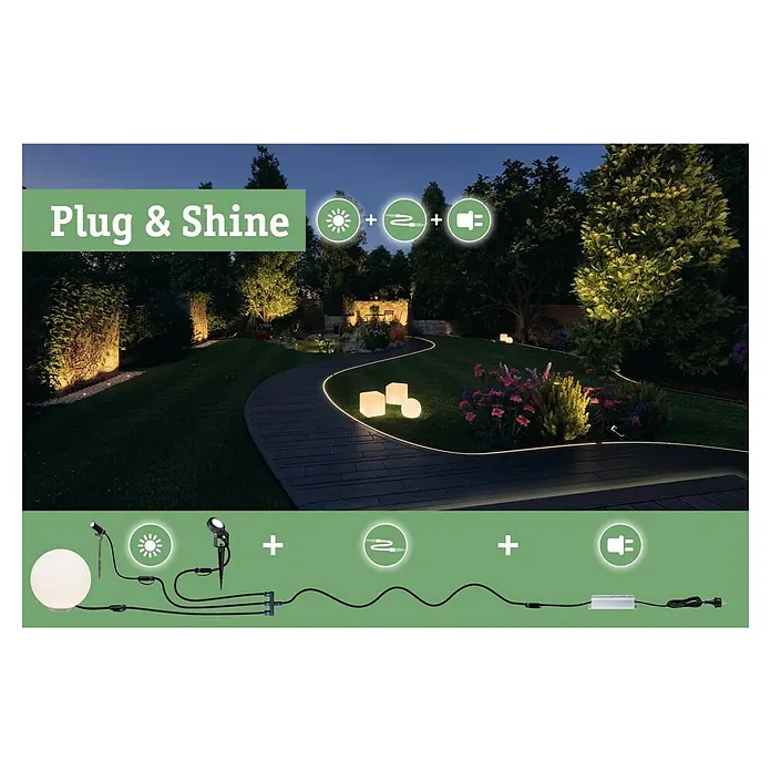 Paulmann Plug & Shine Foco LED de jardín Sting - 6 W, Estaca, Altura: 29 cm, 24 V - Vista superior