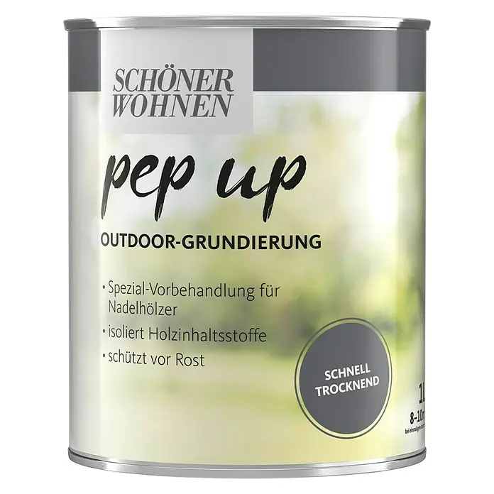 SCHÖNER WOHNEN-Farbe Pep up Grundierung für Outdoor-Farbe - Weiß, 1 l - Vorderansicht
