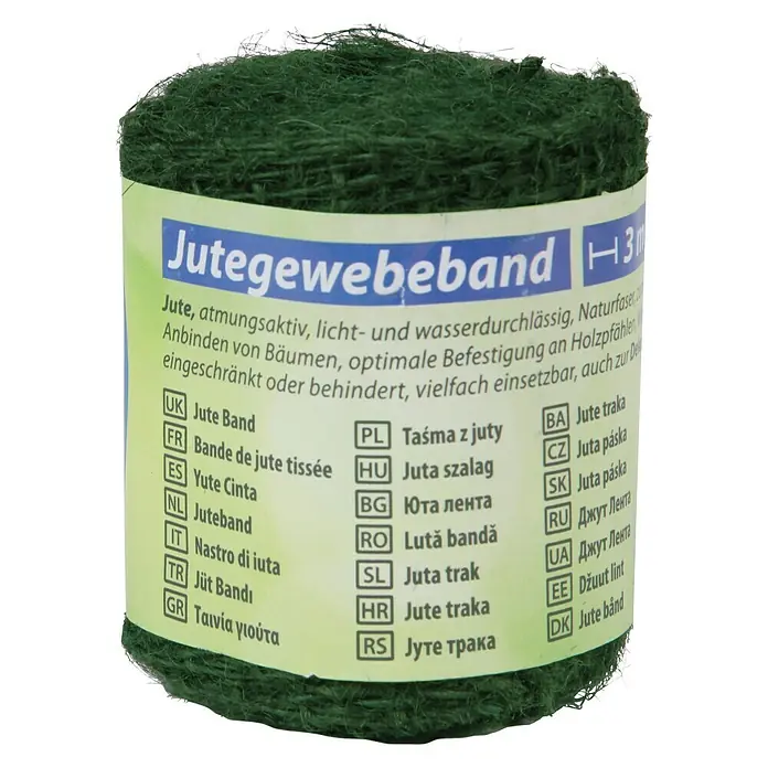 Floraworld Classic Jutegewebeband - Grün, 300 x 6 cm - Vorderansicht