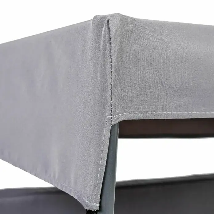 Ležaj za pse s krovom - 70 x 65 x 65 cm, Aluminij, Sive boje - Detaljan prikaz