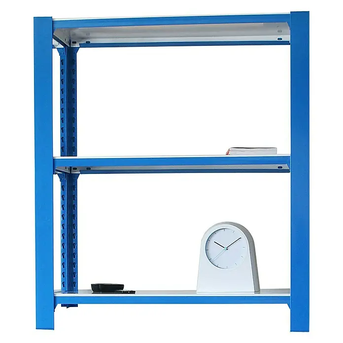 Simonrack Simonoffice Estantería para archivadores Officlick Wood Inicial - L x An x Al: 30 x 90 x 100 cm, Capacidad de carga: 200 kg/balda, Número de baldas: 3 ud., Azul/Blanco - Producto en uso