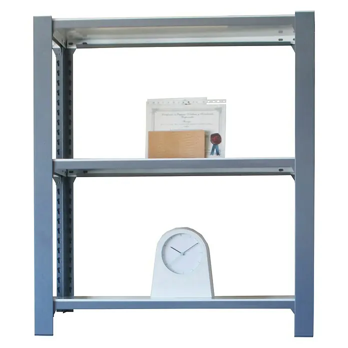 Simonrack Simonoffice Estantería para archivadores Officlick Wood Inicial - L x An x Al: 30 x 90 x 100 cm, Capacidad de carga: 200 kg/balda, Número de baldas: 3 ud., Gris/Blanco - Producto en uso