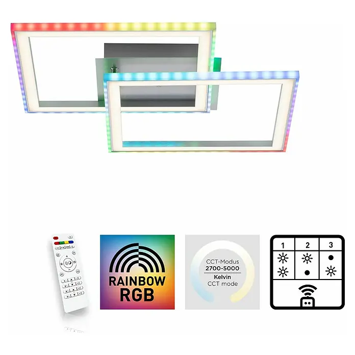LeuchtenDirekt LED-Deckenleuchte Felix - 30 W, L x B x H: 44,5 x 44,5 x 6,4 cm, Stahl, Warmweiß - Anwendungsbeispiel