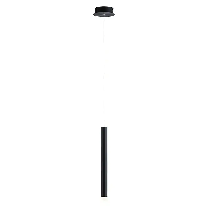 LED-Pendelleuchte Bruno - 6 W, L x B x H: 12 x 12 x 60 cm, Schwarz, Warmweiß, 1 Stk. - Vorderansicht