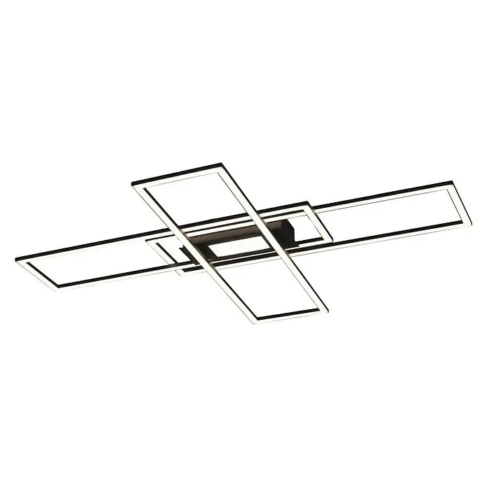 LeuchtenDirekt LED-Deckenleuchte Asmin - 50 W, L x B x H: 99,2 x 69,4 x 5 cm, Schwarz - Ansicht von unten