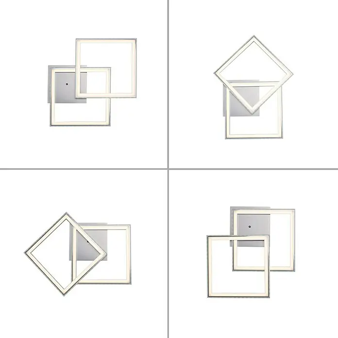 LeuchtenDirekt LED-Deckenleuchte Felix - 30 W, L x B x H: 44,5 x 44,5 x 6,4 cm, Stahl, Warmweiß - Ansicht von unten