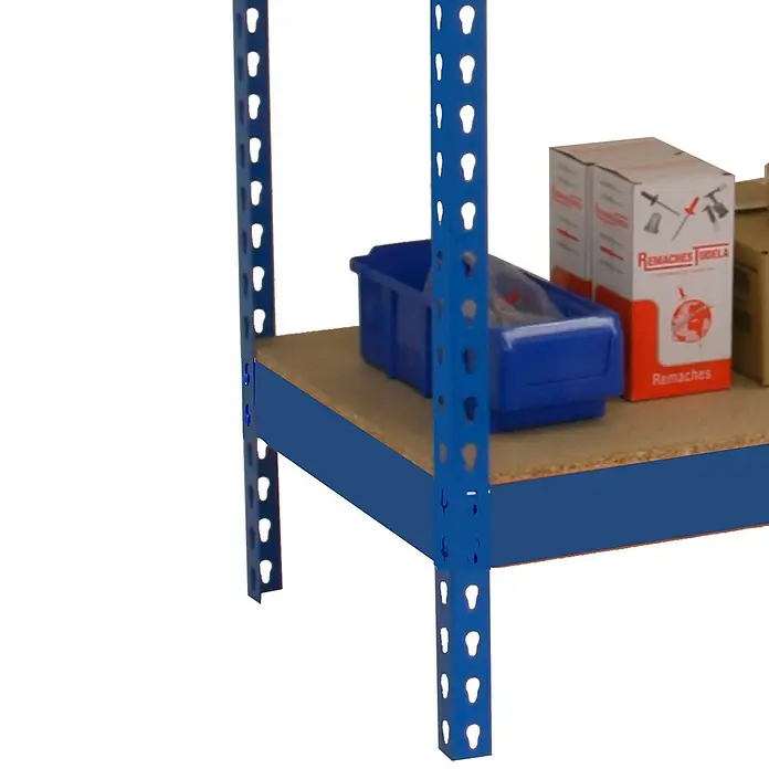 Simonrack Simonwork Mesa de trabajo Basic 2 - L x An x Al: 90 x 180 x 90 cm, Capacidad de carga: 400 kg, Azul - Primer plano