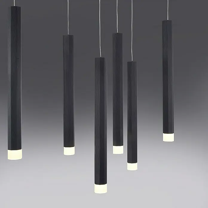 LED-Pendelleuchte Bruno - 52 W, L x B x H: 89 x 30 x 60 cm, Schwarz, Warmweiß, 10 Stk. - Detailaufnahme