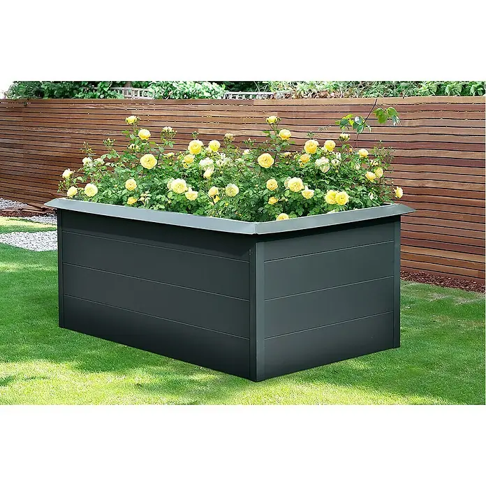 Gardol Hochbeet mit Schneckenkante - L x B x H: 152 x 112 x 76 cm, Stahl, Anthrazit - Stimmungsaufnahme