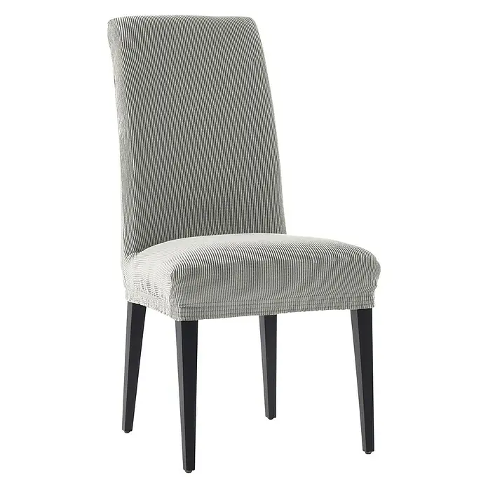 Funda para silla pack 2 con respaldo Vesta - 1 plaza, 70 x 50 cm, Plata - Vista angular