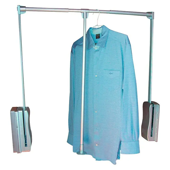 Perchero extensible hasta 83 cm - Plateado - Vista angular