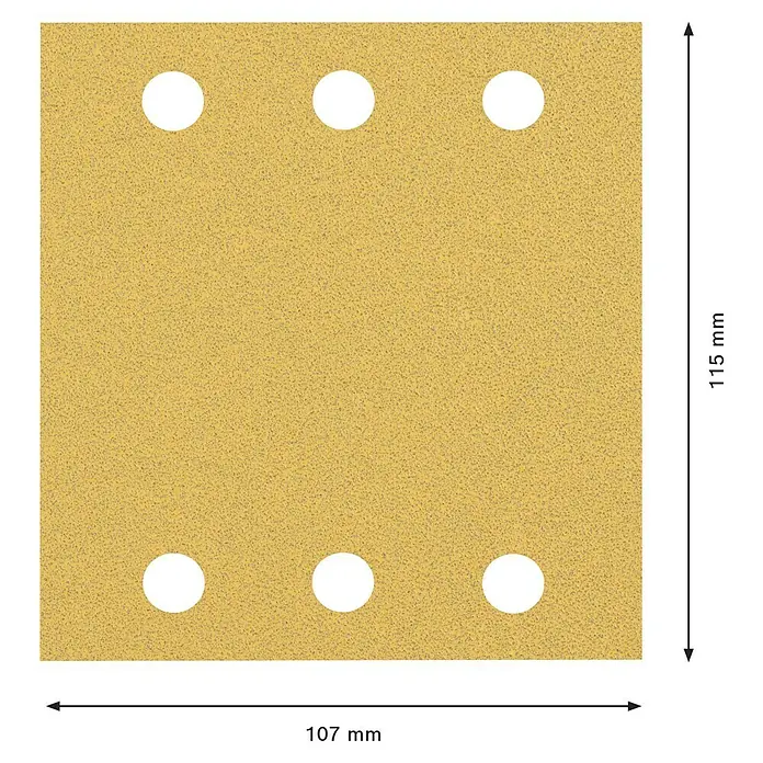 Bosch Expert Schleifblätter C470 - Körnung: 80, 115 x 107 mm, Klettbefestigung, 10 Stk. - Skizze