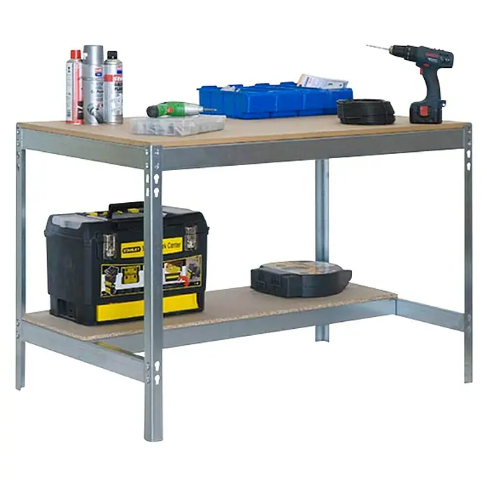 Simonrack Simonwork Banco de trabajo BT0 - L x An x Al: 91 x 151 x 84,2 cm, Galvanizado - Producto en uso