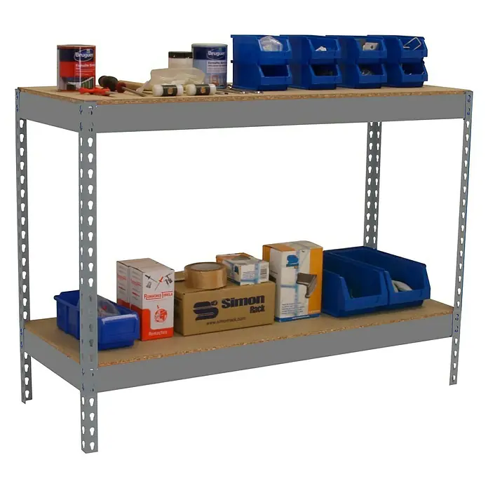 Simonrack Simonwork Mesa de trabajo Basic 2 - L x An x Al: 60 x 120 x 90 cm, Capacidad de carga: 400 kg, Galvanizado - Producto en uso