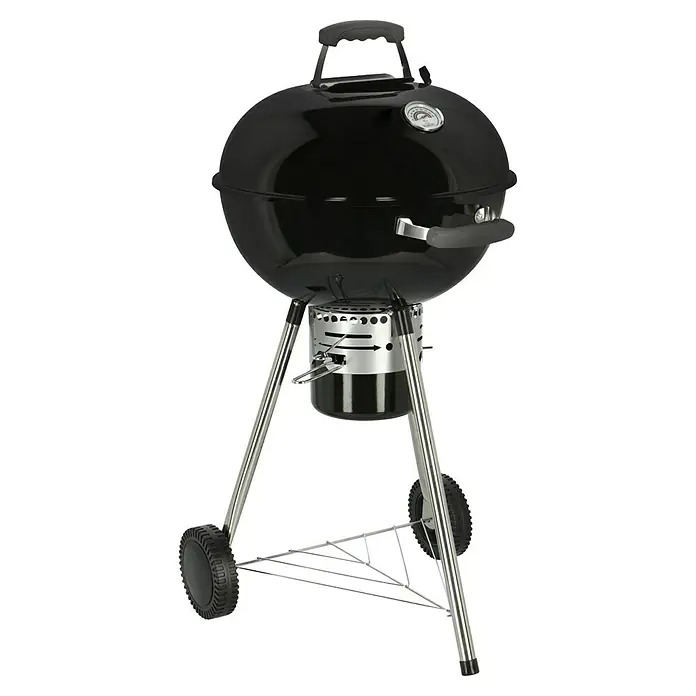 Kingstone Kugelgrill Bullet 47 - Schwarz, Hauptgrillfläche: Ø 47 cm - Vorderansicht