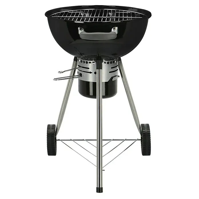 Kingstone Kugelgrill Bullet 47 - Schwarz, Hauptgrillfläche: Ø 47 cm - Vorderansicht