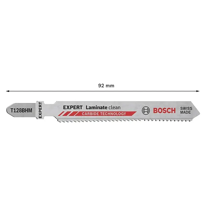 Bosch Expert Stichsägeblätter Laminate Clean T 128 BHM - 3 Set, T-Schaft - Skizze