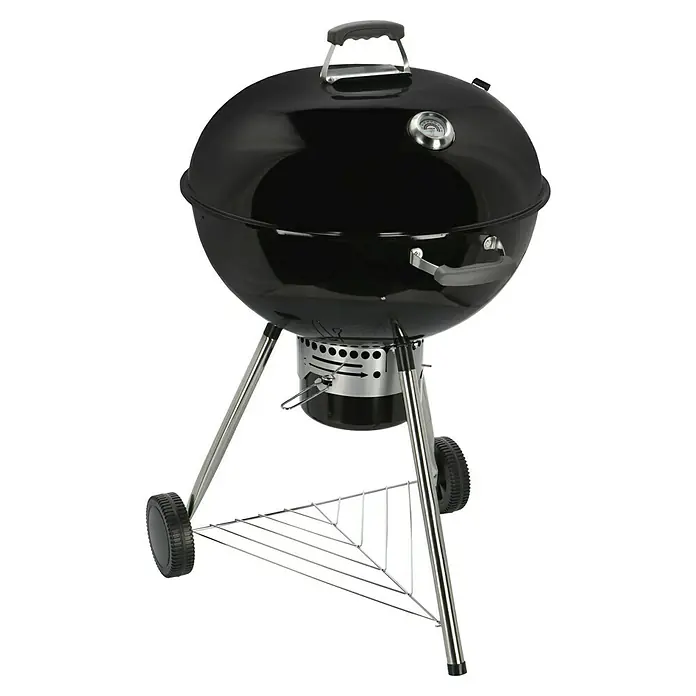 Kingstone Kugelgrill Bullet 66 - Schwarz, Hauptgrillfläche: Ø 66 cm - Diagonale Ansicht