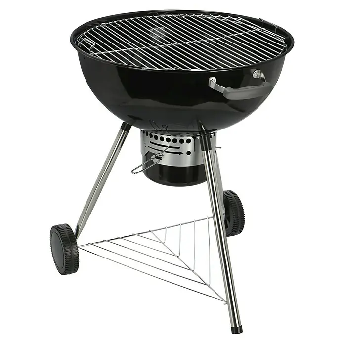 Kingstone Kugelgrill Bullet 66 - Schwarz, Hauptgrillfläche: Ø 66 cm - Diagonale Ansicht