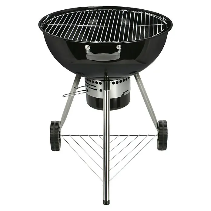 Kingstone Kugelgrill Bullet 66 - Schwarz, Hauptgrillfläche: Ø 66 cm - Vorderansicht