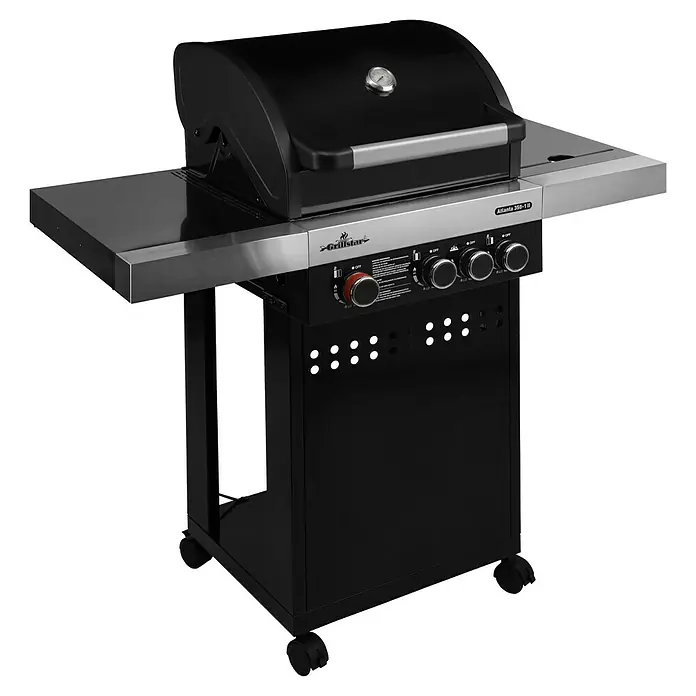 Grillstar Gasgrill Atlanta II 350-1 - Anzahl Brenner: 3, Hauptgrillfläche: 50 x 41,5 cm, 12 kW - Diagonale Ansicht