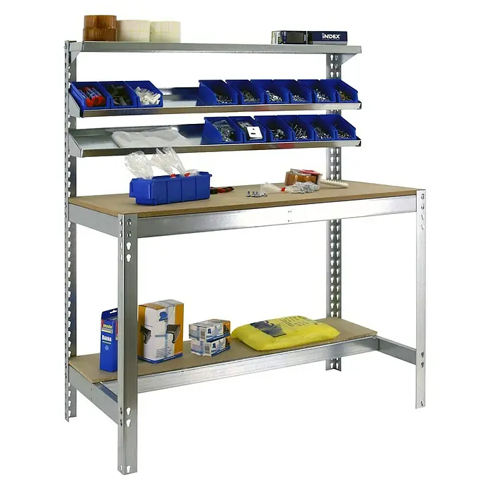 Simonrack Simonwork Banco de trabajo BT1 - L x An x Al: 61 x 121 x 144,5 cm, Galvanizado - Producto en uso