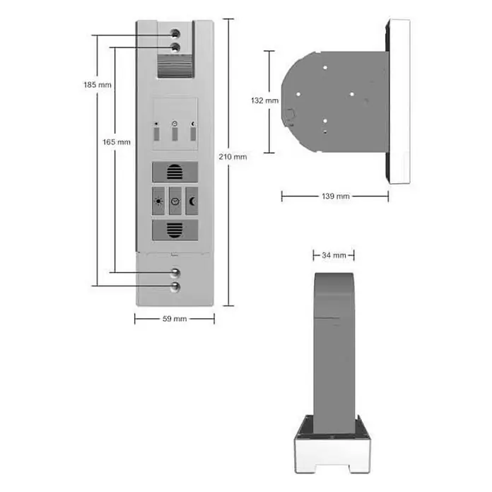 Schellenberg Funk-Rollladen-Gurtwickler Rollo Drive 65 Premium - Zugkraft: 45 kg, Gurtbreite: 21 mm - 23 mm, Unterputz - Skizze