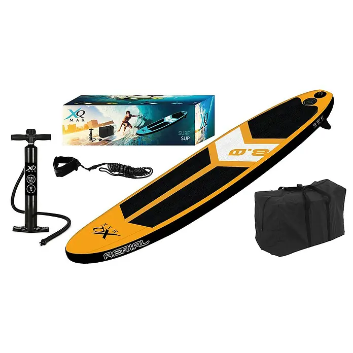 Tabla de surf XQMax - Naranja, L x An x Al: 245 x 57 x 10 cm, Carga útil: 90 kg, Hinchable - Vista angular